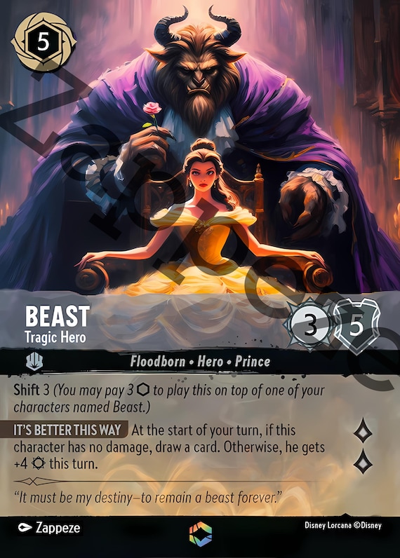 ロルカナ Lorcana Beast - Tragic Hero Beast Tragic Hero CUSTOM Lorcana Enchanted Proxy/orca Foil