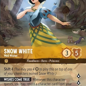 Disney Lorcana (STANDARD)  SET  2 Snow White Well Wisher Lorcana Enchanted Proxy/Orca Foil