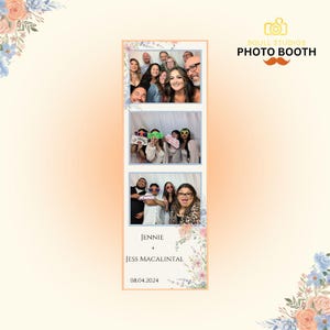 Floral Wedding Photo Booth Template | Elegant Customizable Printables | Romantic Event Decor