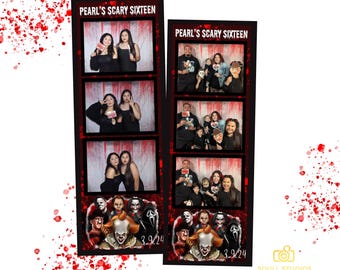 Scary movie template, Photo Booth Strip Template, Halloween Photo Booth Overlay, Photo Booth Frame, Birthday Photobooth template