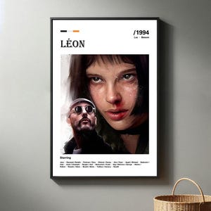 Léon Movie Poster | High Quality Canvas Print I Minimalist Movie Poster | Modern Room Decorative Arts | Popular Film Gift