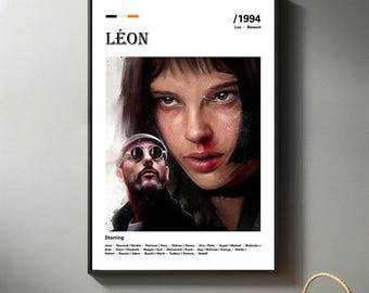 レオン映画ポスター | 高品質キャンバスプリントIミニマリスト映画