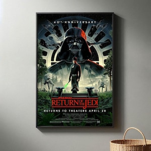 Star Wars - Die Rückkehr der Jedi Jedi 40th Jubiläum Film Poster | Hochwertiger Leinwanddruck | Moderne Raum Dekorative Kunst | Beliebtes Filmgeschenk
