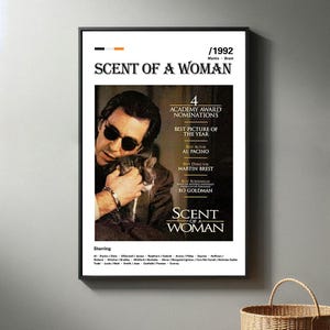 Scent of a Woman Movie Poster | High Quality Canvas Print I Minimalist Movie Poster | Modern Room Decorative Arts | Popular Film Gift