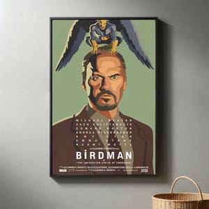 Birdman oder (Die Unerwartete Tugend der Ignoranz) Film Poster | Hochwertiger Leinwanddruck I 2024 Movie Poster | Moderne Zimmer Dekorative Kunst