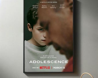 Adolescence Movie Posters | High Quality Canvas Print I 2025 Movie Poster | Modern Room Decorative Arts | Popular Film Gift