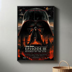 Star Wars Episode III - Die Rache der Sith Poster zum 20-jährigen Jubiläum | Hochwertiger Leinwanddruck | Moderne Zimmer Dekorative Kunst