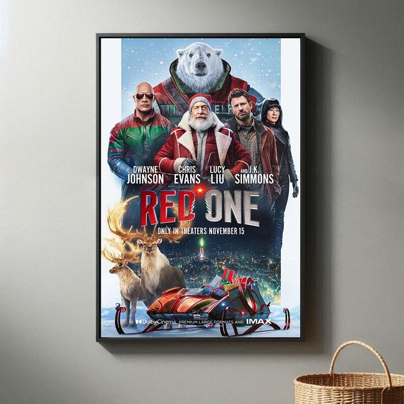 Red One Movie Poster High Quality Canvas Print I 2024 Movie Poster