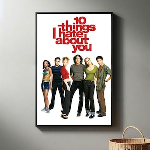 10 Things I Hate About You Movie Poster | High Quality Canvas Print I 2024 Movie Poster | Modern Room Decorative Arts | Popular Film Gift