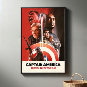 Captain America Brave New World Filmposter | Hochwertiger Leinwanddruck I 2024 Movie Poster | Moderne Zimmer Dekorative Kunst