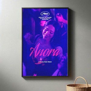 Pósters de la película Anora / Impresión en lienzo de alta calidad | Póster de la película 2024 / Decoración moderna para habitaciones / Regalo de película popular