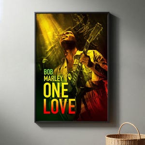 Bob Marley One Love Movie Poster | High Quality Canvas Print I 2024 Movie Poster | Modern Room Decorative Arts | Popular Film Gift