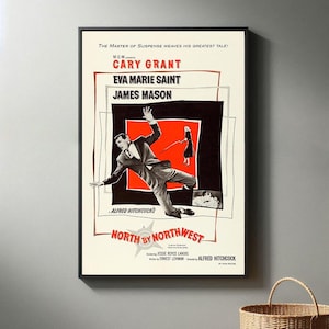 North by Northwest Movie Poster | High Quality Canvas Print I 2025 Movie Poster | Modern Room Decorative Arts | Popular Film Gift