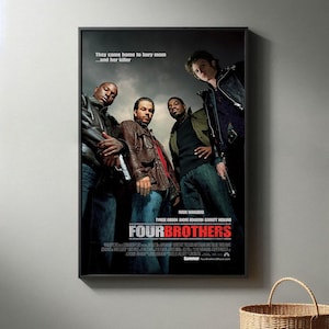 Vier Brüder Film Poster | Hochwertiger Leinwanddruck I 2024 Movie Poster | Moderne Raum Dekorative Kunst | Beliebtes Filmgeschenk