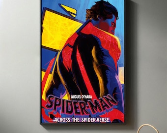 Spider-Man Across the Spider-Verse Miguel o&#39;hara  Posters | High Quality Canvas Print I 2024 Movie Poster | Modern Room Decorative Arts