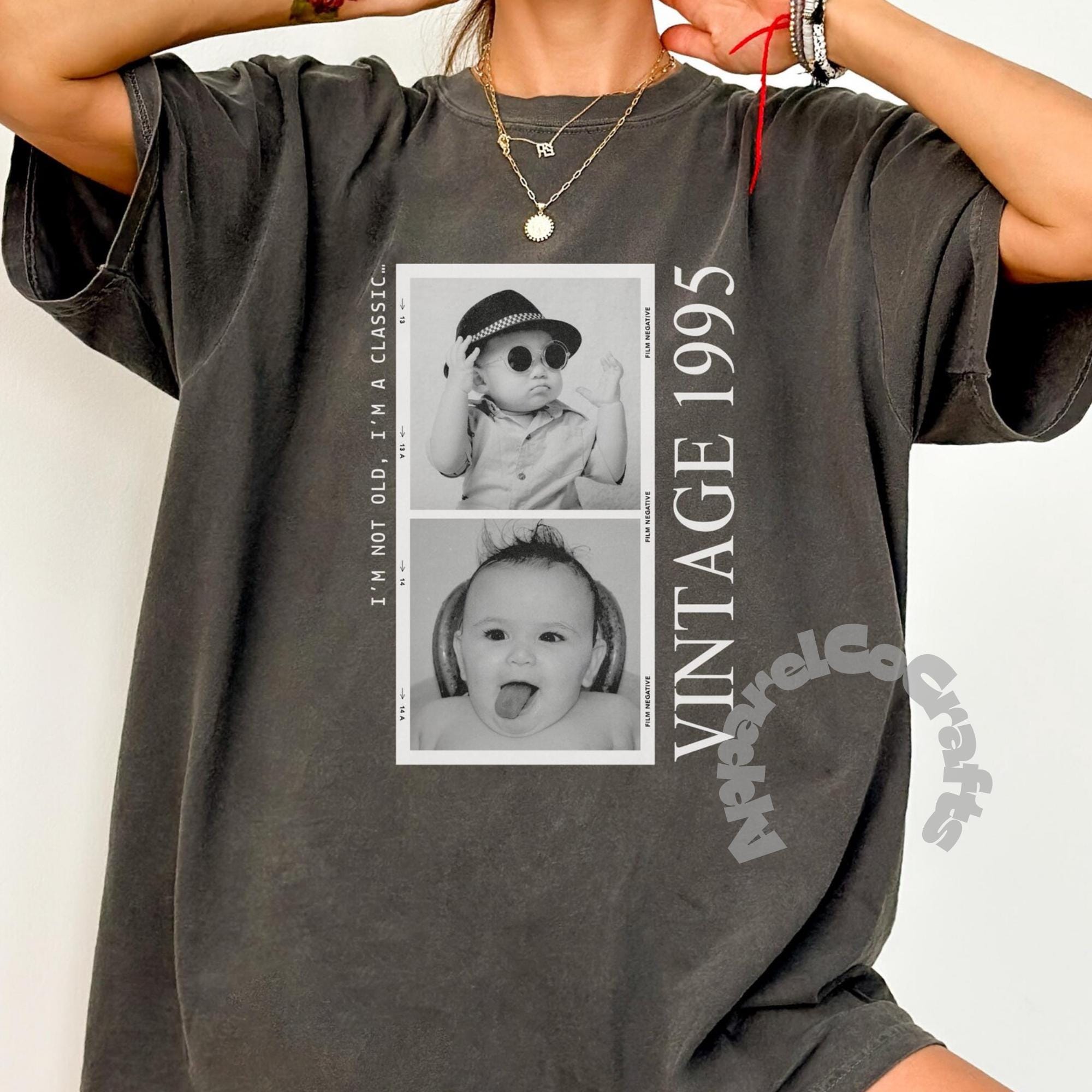 Personalized 30th Birthday Shirt, Custom Photo And Year Shirt, 30th 40th Birthday Gift, Vintage 1995 Shirt, Vintage Photo Tee