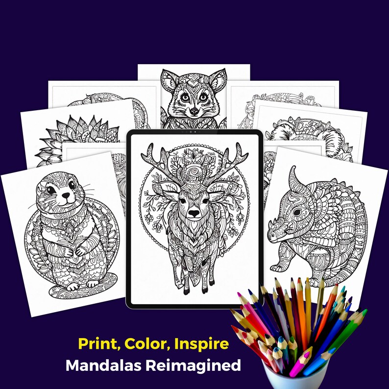 50 Wildlife Mandala Coloring Pages Relaxing Coloring Pages Printable ...