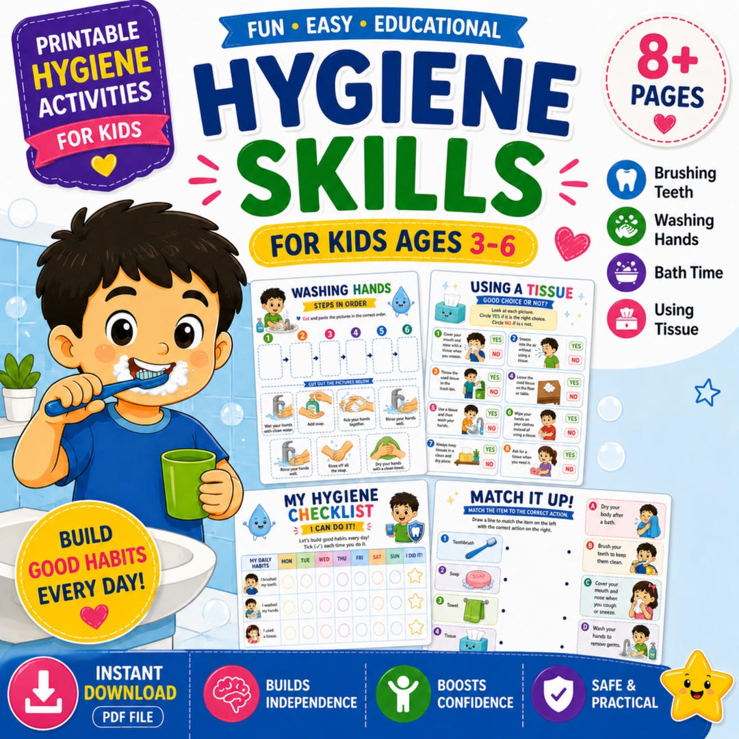 Hygiene Skills Printable for Kids | Self-learning Worksheets ...