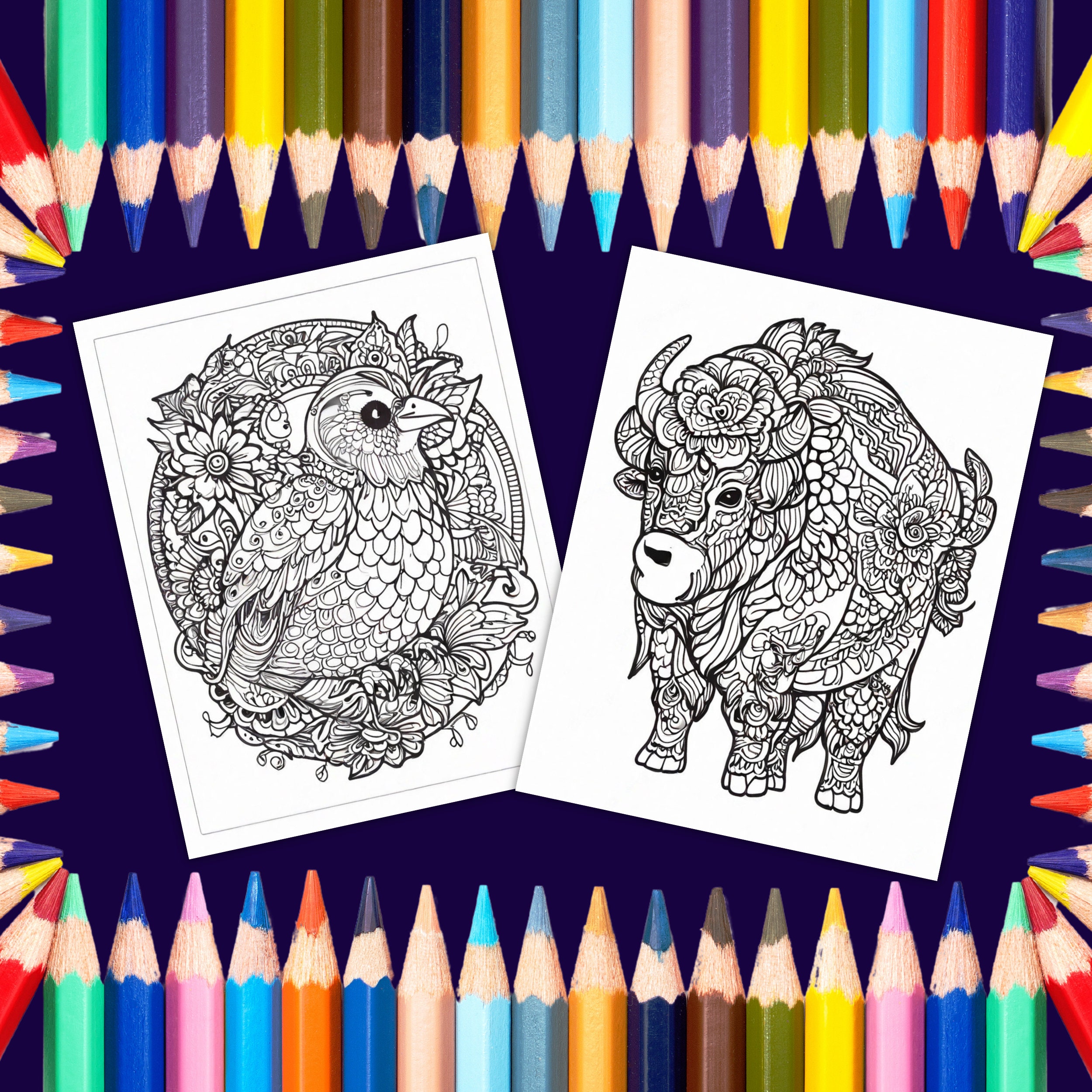 Woodland Mandala Coloring Page| 50 Relaxing Coloring Pages| Printable ...
