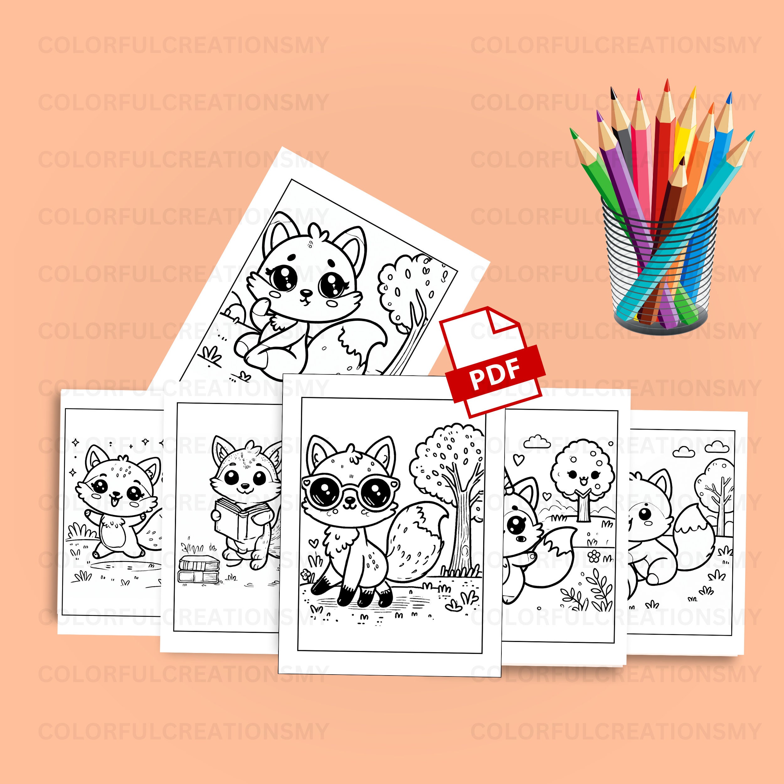 Fox Face Coloring Picture