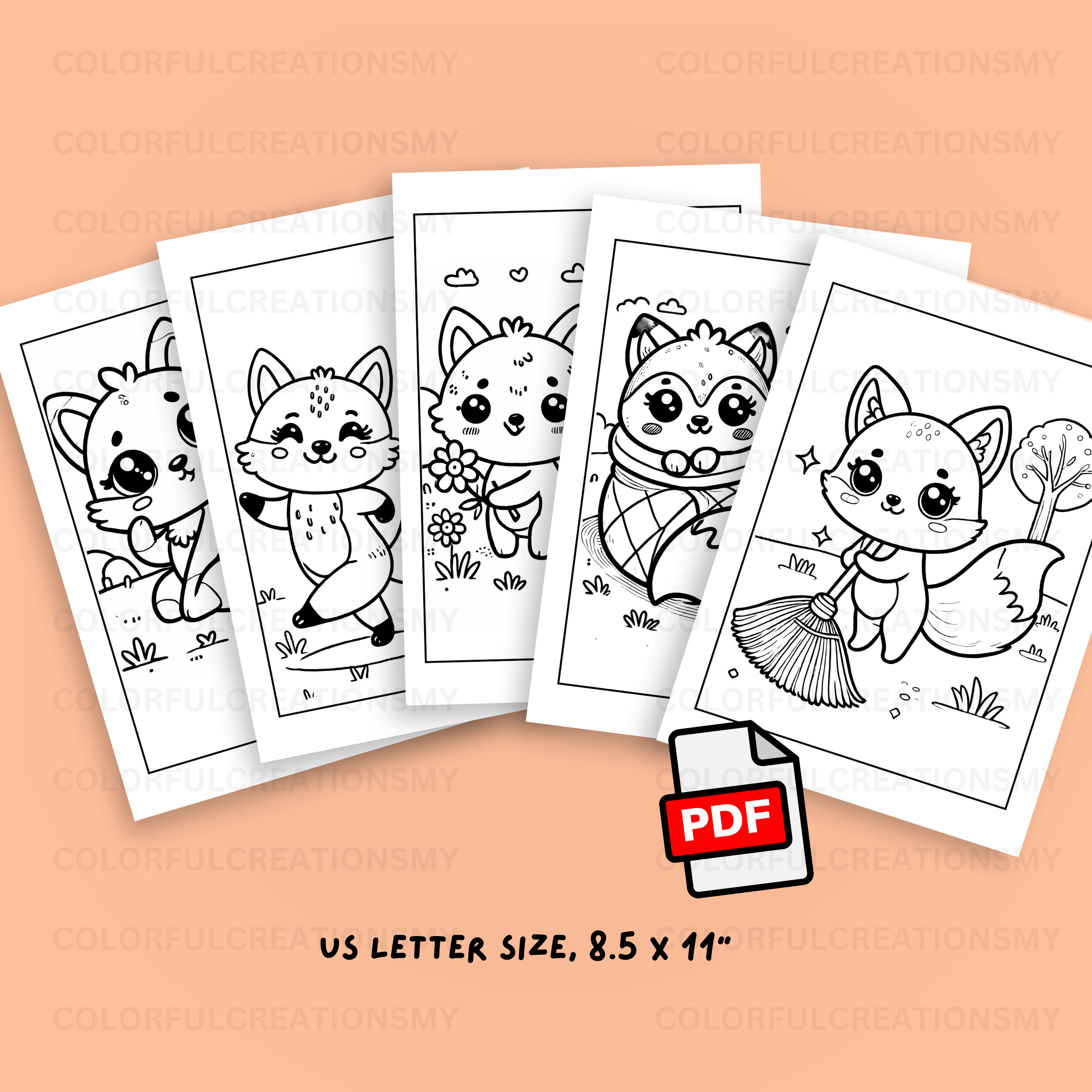 Adorable Fox Coloring Page