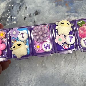 Teeny Pill Box - Vitamin Case • "Sheep" • 7 day Petite Pill Box, Medicine Vitamin Dispenser,