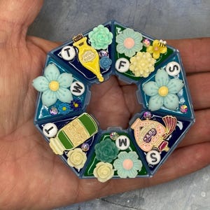 Floral Potion Pill Case: 7-Day Travel Organizer