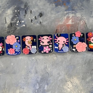 Axolotl Pill Organizer | Large 7-Day Pill Box | Kawaii Resin Decorated Medication Holder | Weekly Vitamin Case