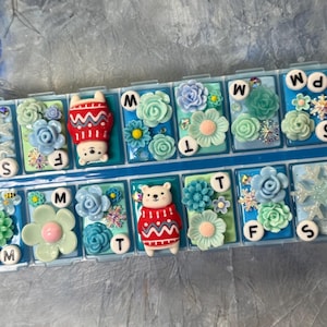 Winter Bear Weekly Pill Case: Kawaii Travel Vitamin Organizer