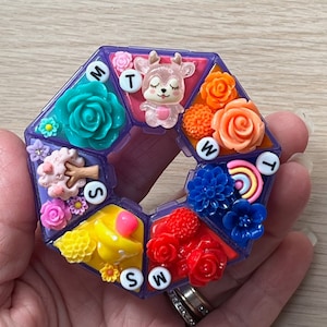 7 Day Pill Organizer &#39;Colorful Deer&#39; Travel Pill Box, Medicine Supplement Dispenser 7 Day Pill Case, 7 Day And Night Pill Box
