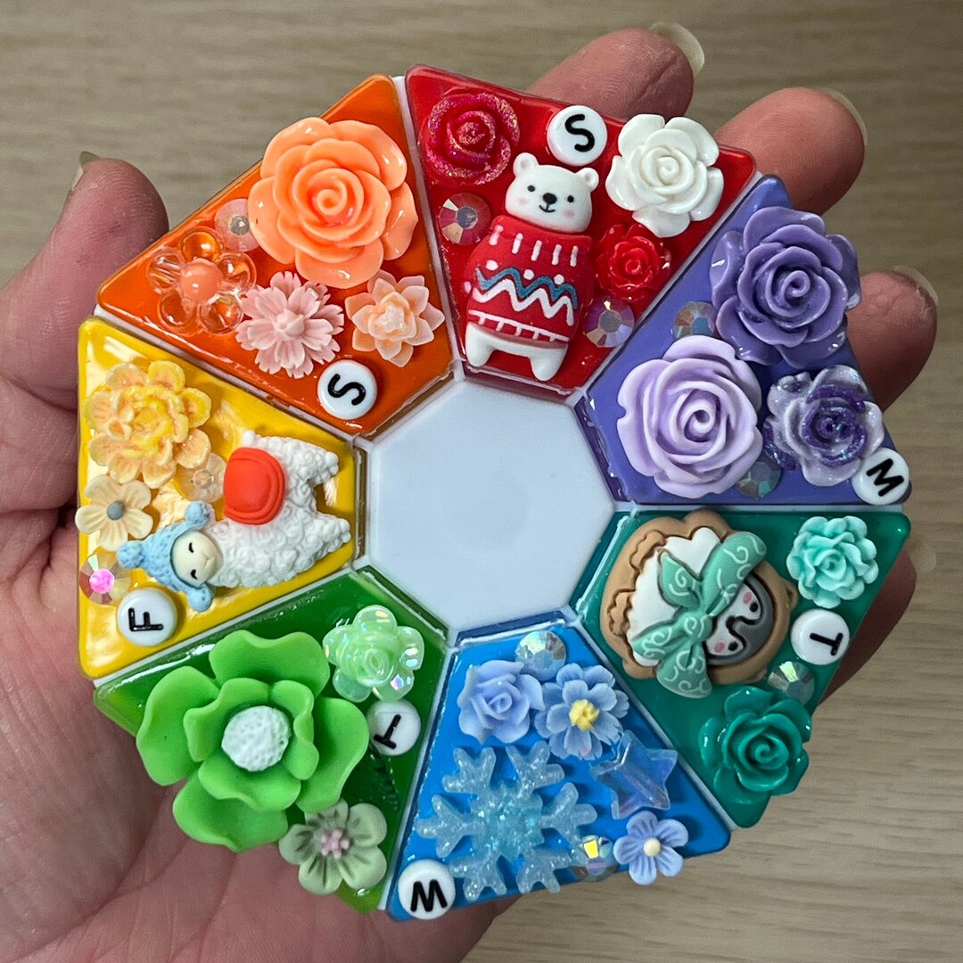 Large 7 Day Pill Organizer 'cute Cold Critters' Am Pm Etsy