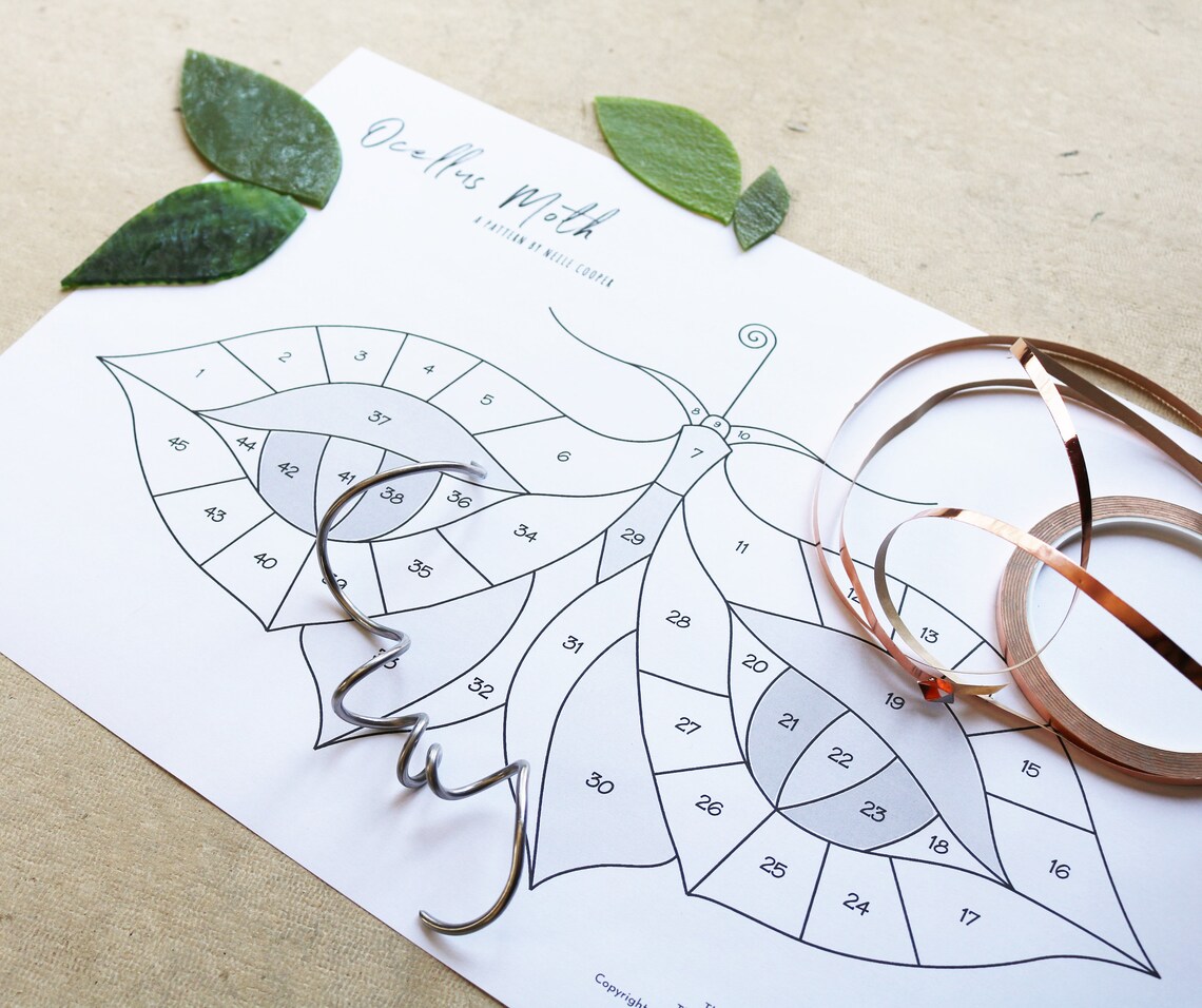 PATTERN - Stained Glass Pattern - Ocellus Moth - Etsy