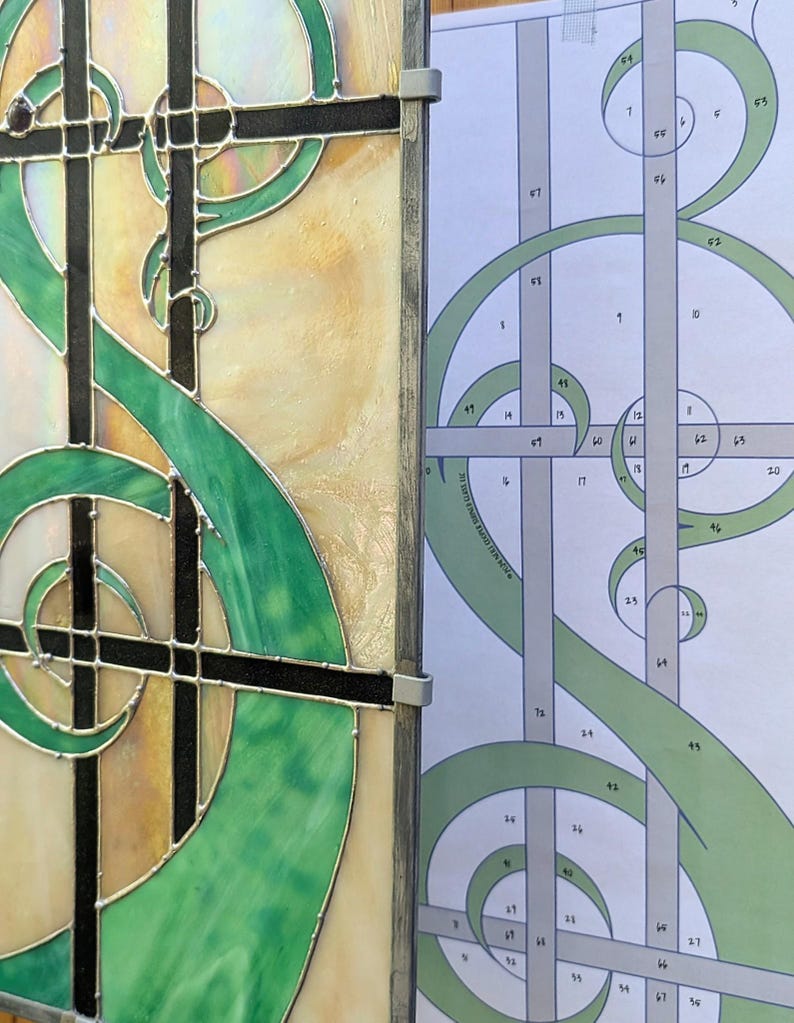 Paper Pattern for Stained Glass - Entwining by Neile Cooper [vine Panel ...