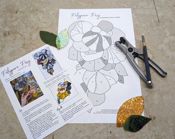 Pattern - Polypore Posy - [mushroom stained glass pattern ]