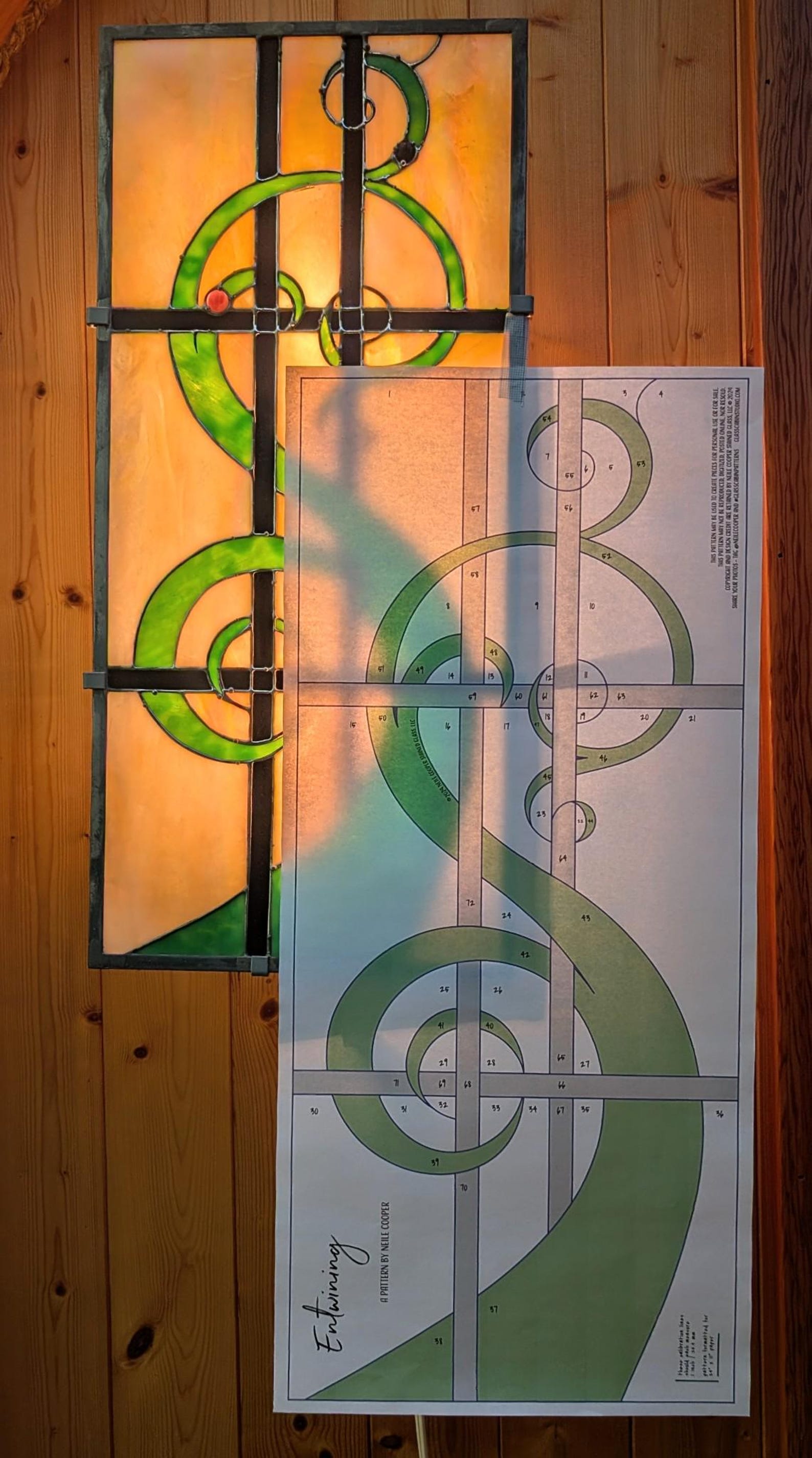 Paper Pattern for Stained Glass - Entwining by Neile Cooper [vine Panel ...