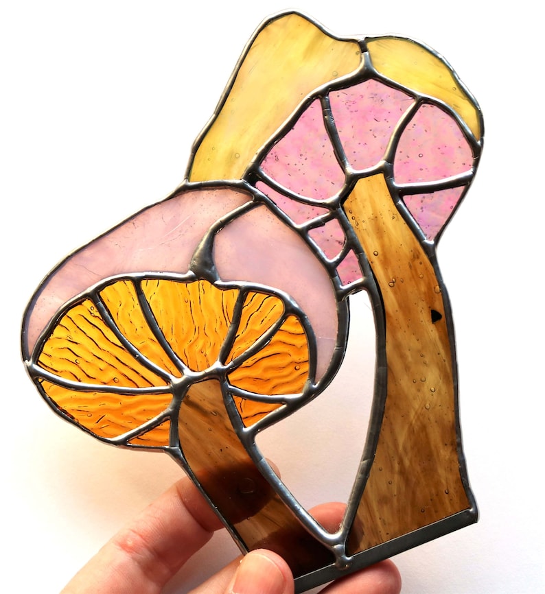 DIGITAL DOWNLOAD PATTERN Stained Glass Pattern Shroomies Suncatcher image 3