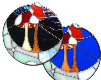 PATTERN - Stained Glass Pattern - Moon Mushrooms