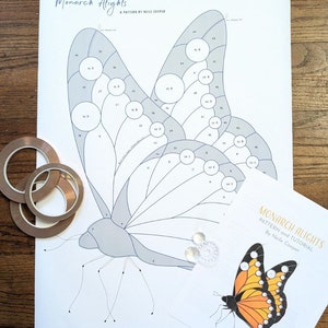 Pattern Monarch Alights Large with Tutorial. 19 Glass Jewels optionally included. butterfly stained glass pattern kit image 6