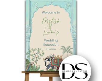 Custom Parveen Welcome Board - Elegant Wedding Stationery and Decor (Physical Board)