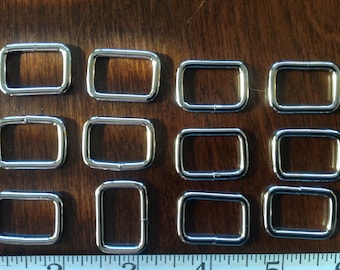 12 Anillos D Rectangulares 1/2"x 3/4" Placa de níquel soldada