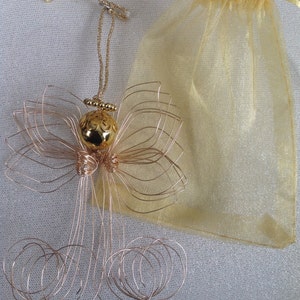 Wire Angel Ornament Hand Formed with Gift Pouch image 2