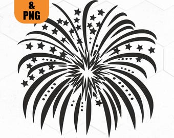 Firework SVG PNG, Digital Download for Cricut, Celebration Crafts, T-shirt Art, Holiday Decor, Printable Clipart