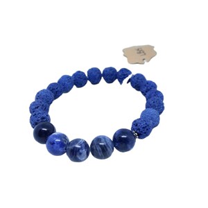 Lava & Gemstone Bead Bracelet