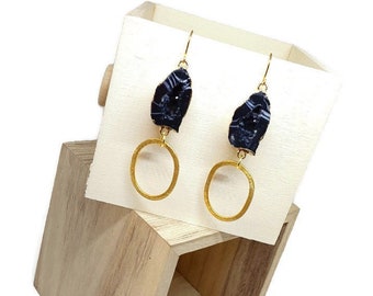 Black Druzy Earrings