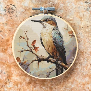 Bird Cross Stitch Pattern, Modern Cross Stitch Designs, Beginner Embroidery Kit, Embroidery Pattern Cross Stitch Pdf Download