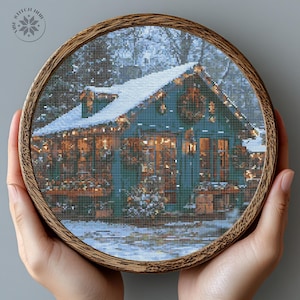 Small Cottage Cross Stitch Pattern Embroidery, Cross Stitch Designs, Cross Stitch Chart, Nature Easy Cross Stitch Pdf Download