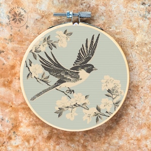 Bird Cross Stitch Pattern - Modern Embroidery Kit & Beginner PDF Download - Unique Designs for Craft Lovers