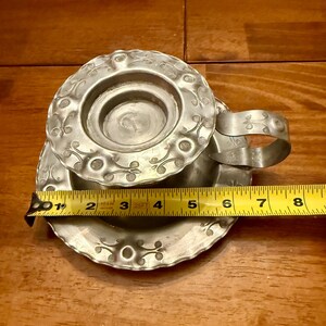 Very RARE 18th Century Vintage Antique Norwegian Viking candlestick holder silver tone