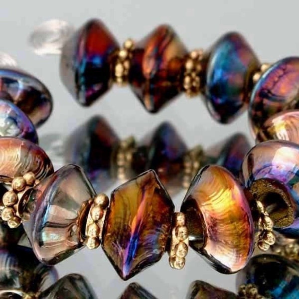 KILLERBEEDZ1 - Iris Dark - 12 Lampwork Bead Set