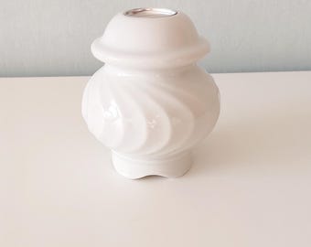 Rare Vintage Porsgrund Norway Ceramic Candlestick Holder | Scandinavian Mid Century White Candle Holder | Vintage Home Decor